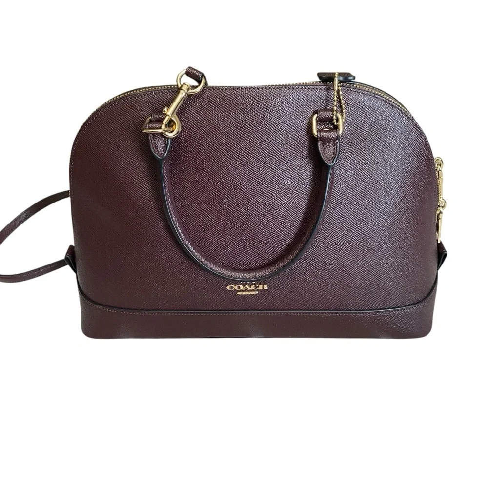 Coach Dark Brown Leather Sierra Satchel Crossbody Bag